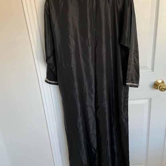 No Brand, Black Satin Maxi Dress with Jewels, Size: Small - Picture 3 of 4
